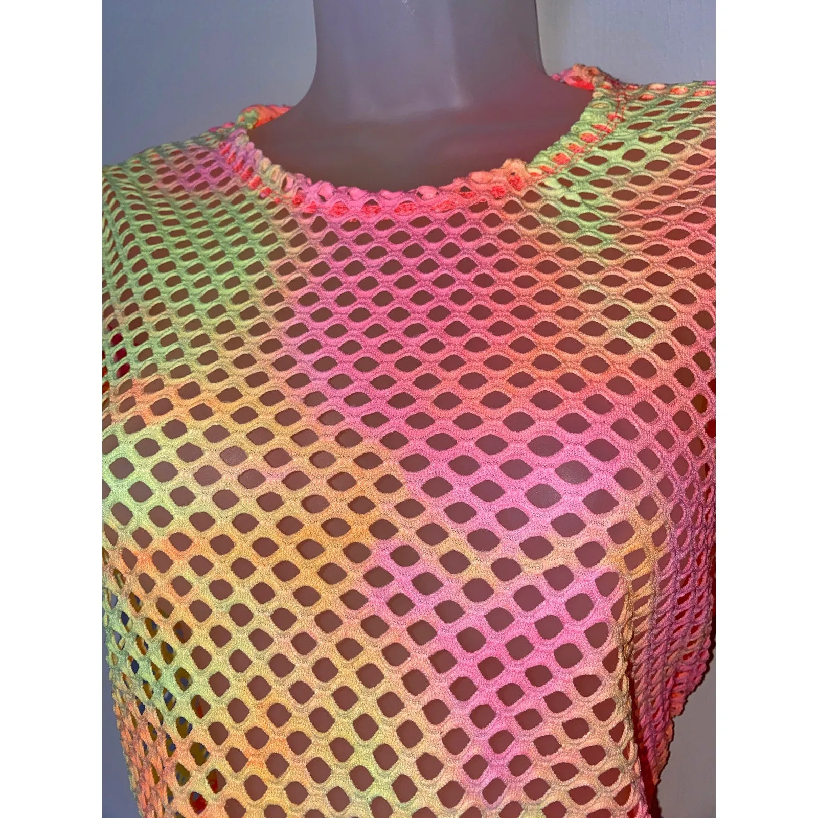 Fishnet Mesh Beach Dress