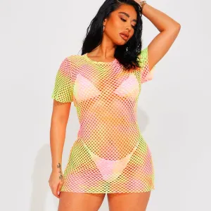 Fishnet Mesh Beach Dress