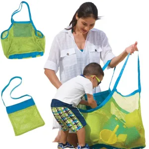 Foldable Portable Beach Bag Kids Children Mesh Storage Bag Outdoor Beach Park Swimming Toys Towel Clothes Organizer Swimming Bag