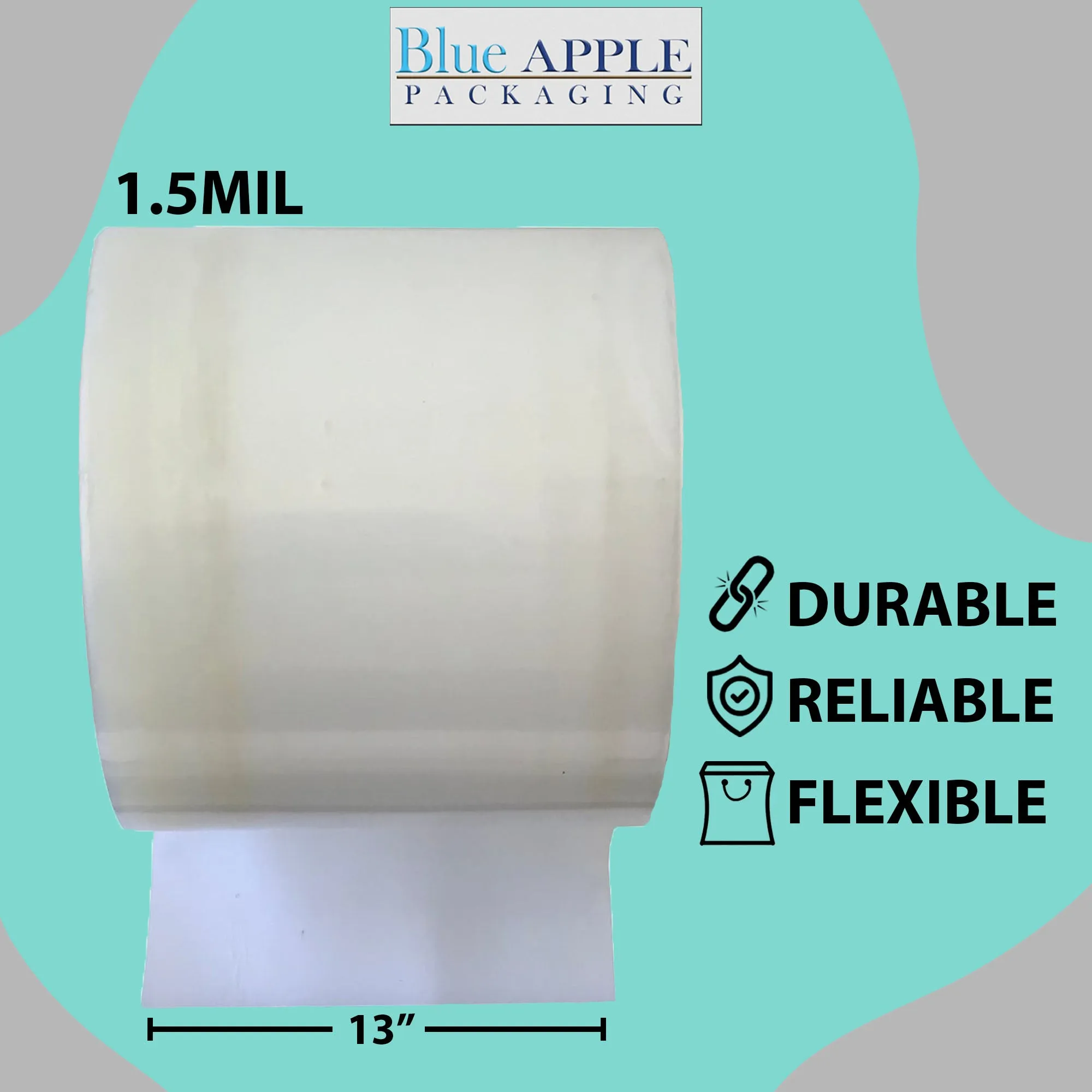 Food Grade Poly Tubing Roll Bags 1.5Mil 13x2900ft- Impulse Heat Sealer