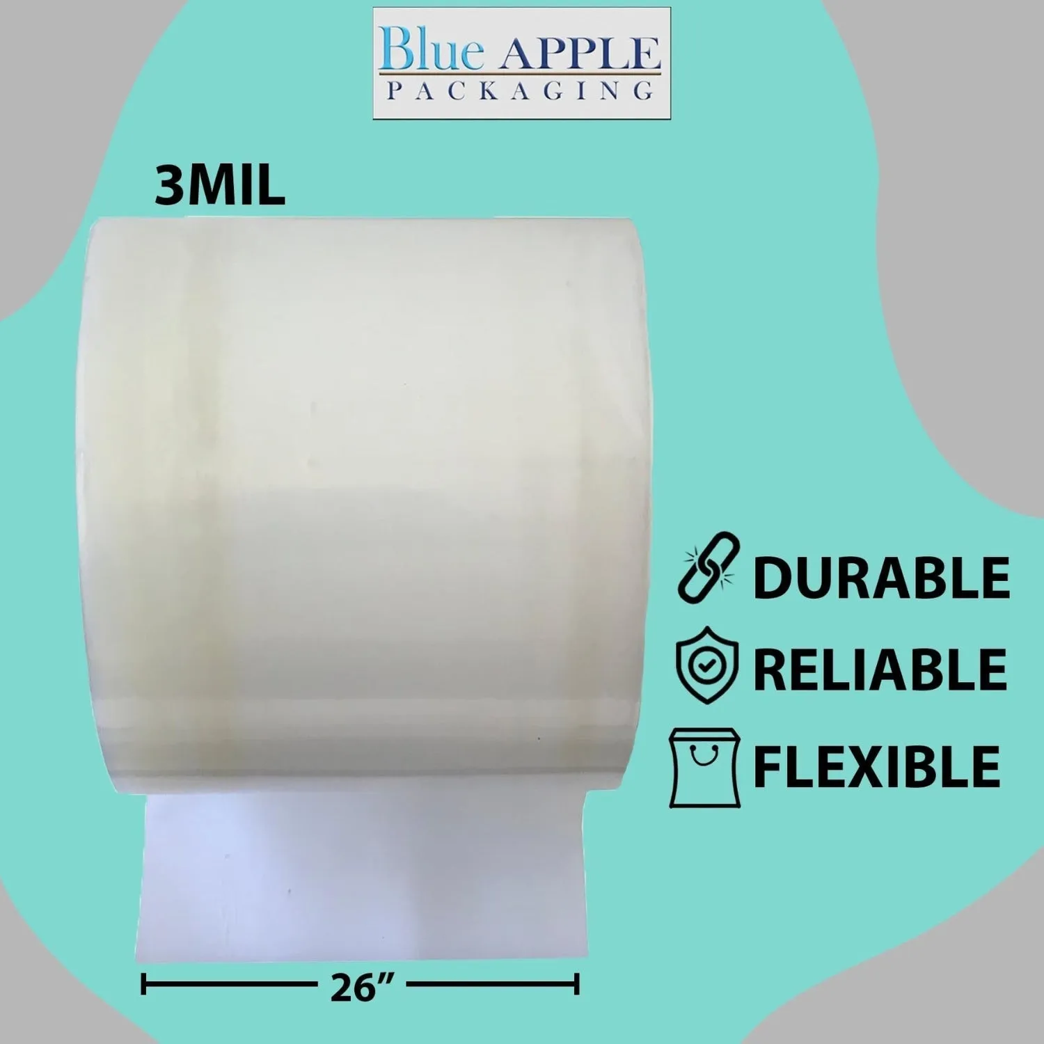 Food Grade Poly Tubing Roll Bags 3Mil 26x1450ft- Impulse Heat Sealer