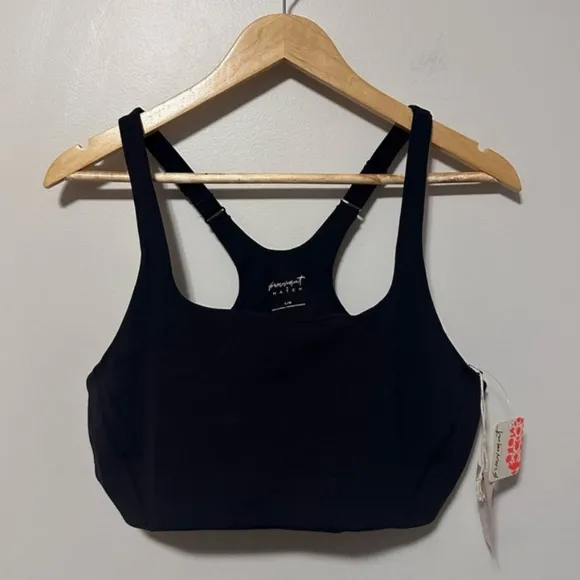 FP Movement X Hatch Black Never Better Square Neck Bra Size Large