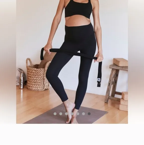 FP Movement X Hatch Black Never Better Square Neck Bra Size Large