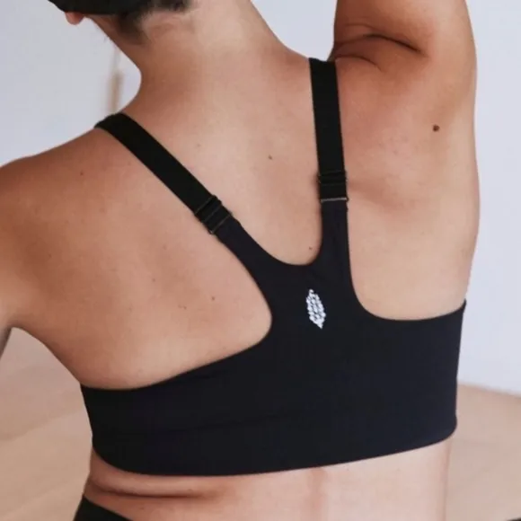 FP Movement X Hatch Black Never Better Square Neck Bra Size Large