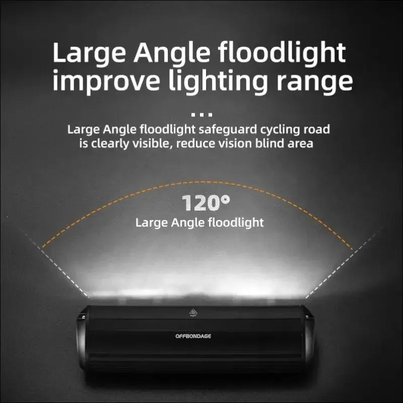 Front bicycle light - 900lumen, waterproof, usb charging, 2000mah battery