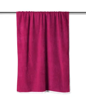Fuchsia Solid Velour Extra Long Beach Towel