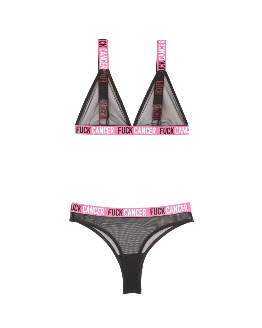 Fuck Cancer Bralette and Cheeky Panty Set
