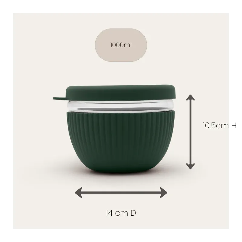 Glass Lunch Bowl - Moss