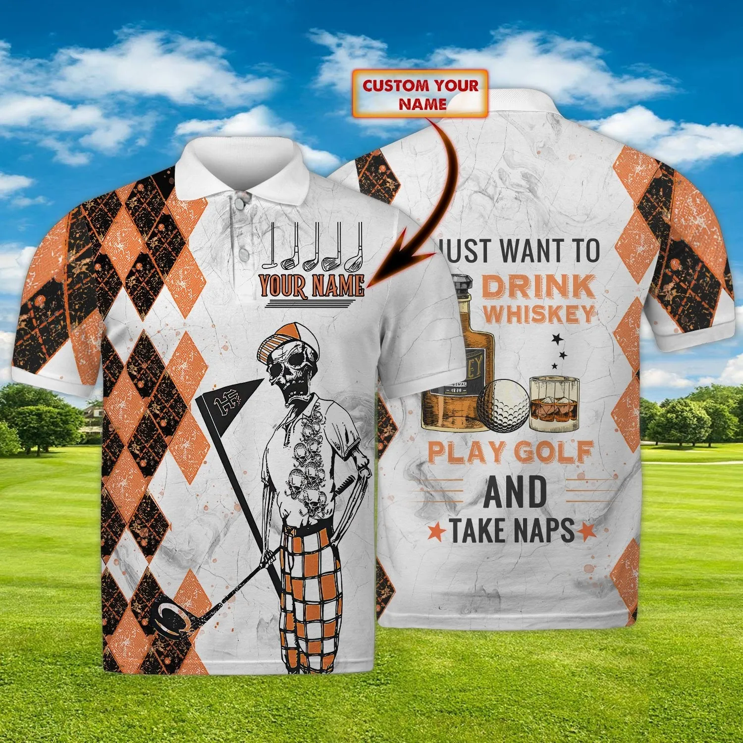 Golf 02 - Personalized Name 3D Polo Shirt - Nvc97