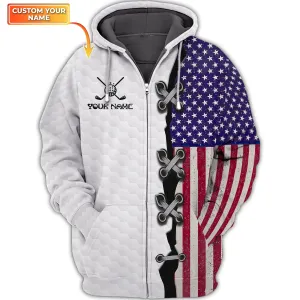 Golf - Gift For Golfer - Personalized Name 3D Zipper Hoodie 69 - CV98
