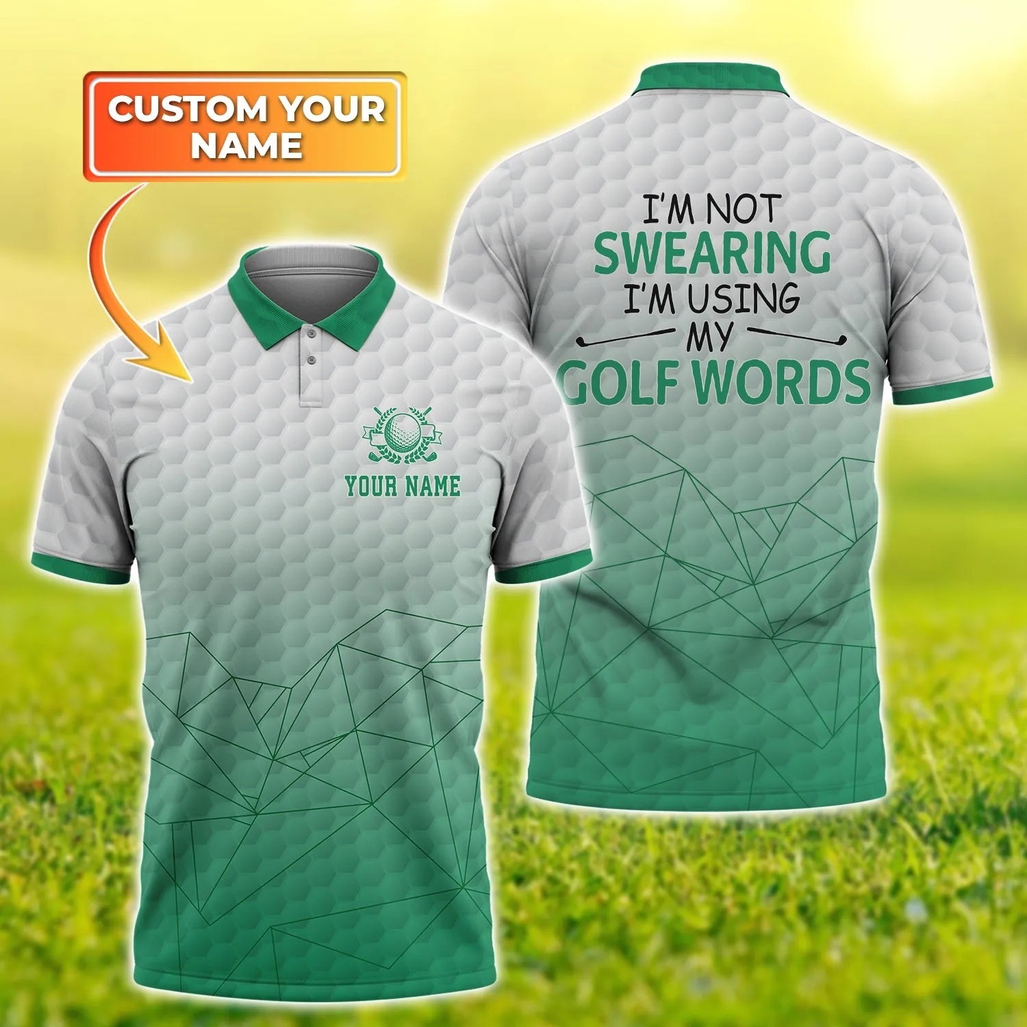 Golf New S2 (Green Ver) Personalized Name 3D Polo Shirt - TD96