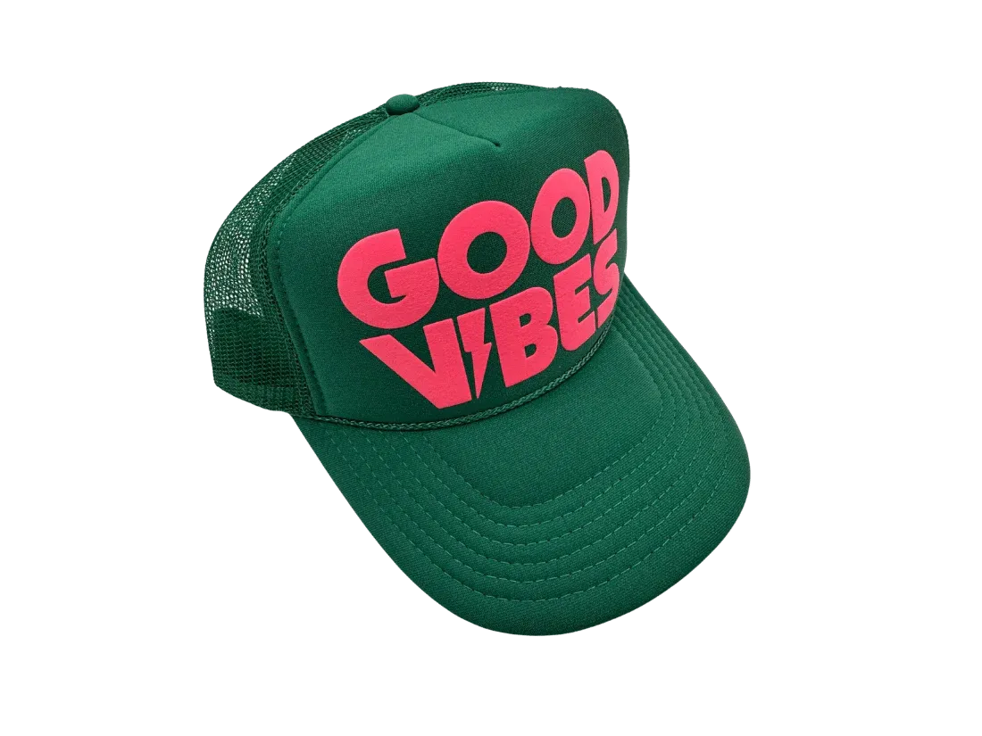 GOOD VIBES TRUCKER IN KELLY GREEN