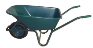Green PVC Garden Wheelbarrow Assembled 100L