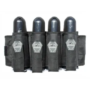 GXG 4 Pod Deluxe Vertical Paintball Harness (Includes 4 Pods) - Black