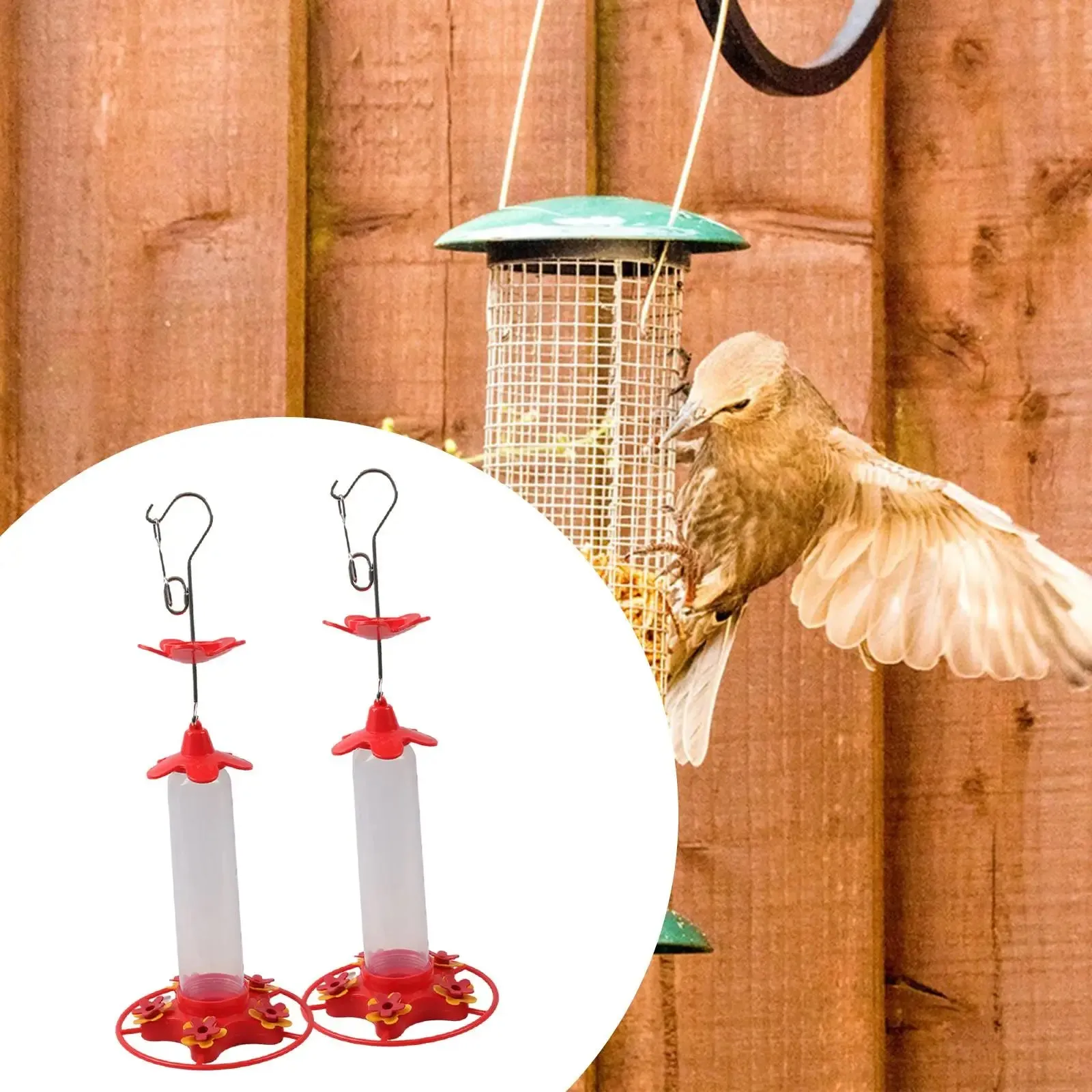 Hummingbird Feeder Bird Food Dispenser 5 Feeding Ports Large Capacity Bird Feeding Station Automatic Bird Feeder for Backyard