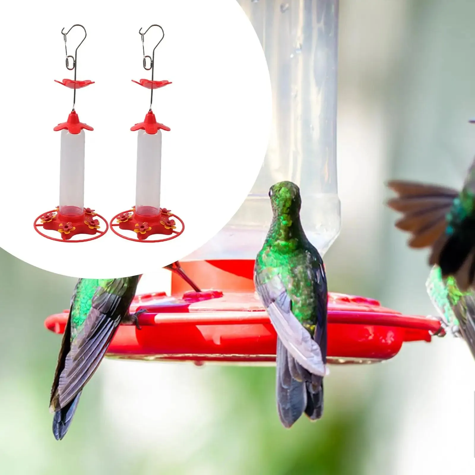Hummingbird Feeder Bird Food Dispenser 5 Feeding Ports Large Capacity Bird Feeding Station Automatic Bird Feeder for Backyard