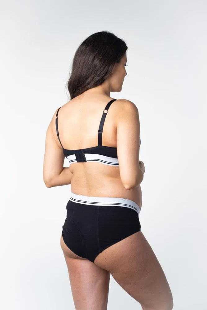 Icon Cotton Moderate Leakproof Hi Brief - Black