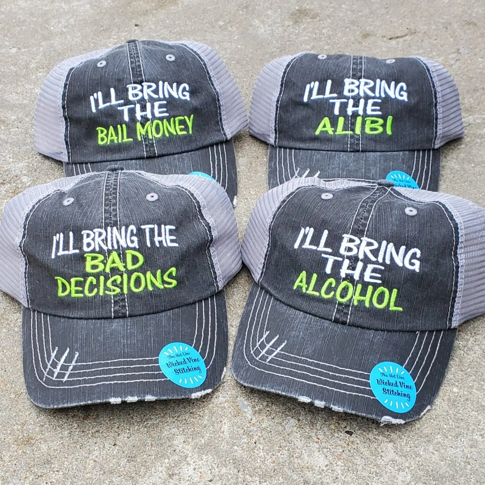 I'll Bring The...Distressed Black Soft Low Profile Cap