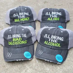 I'll Bring The...Distressed Black Soft Low Profile Cap
