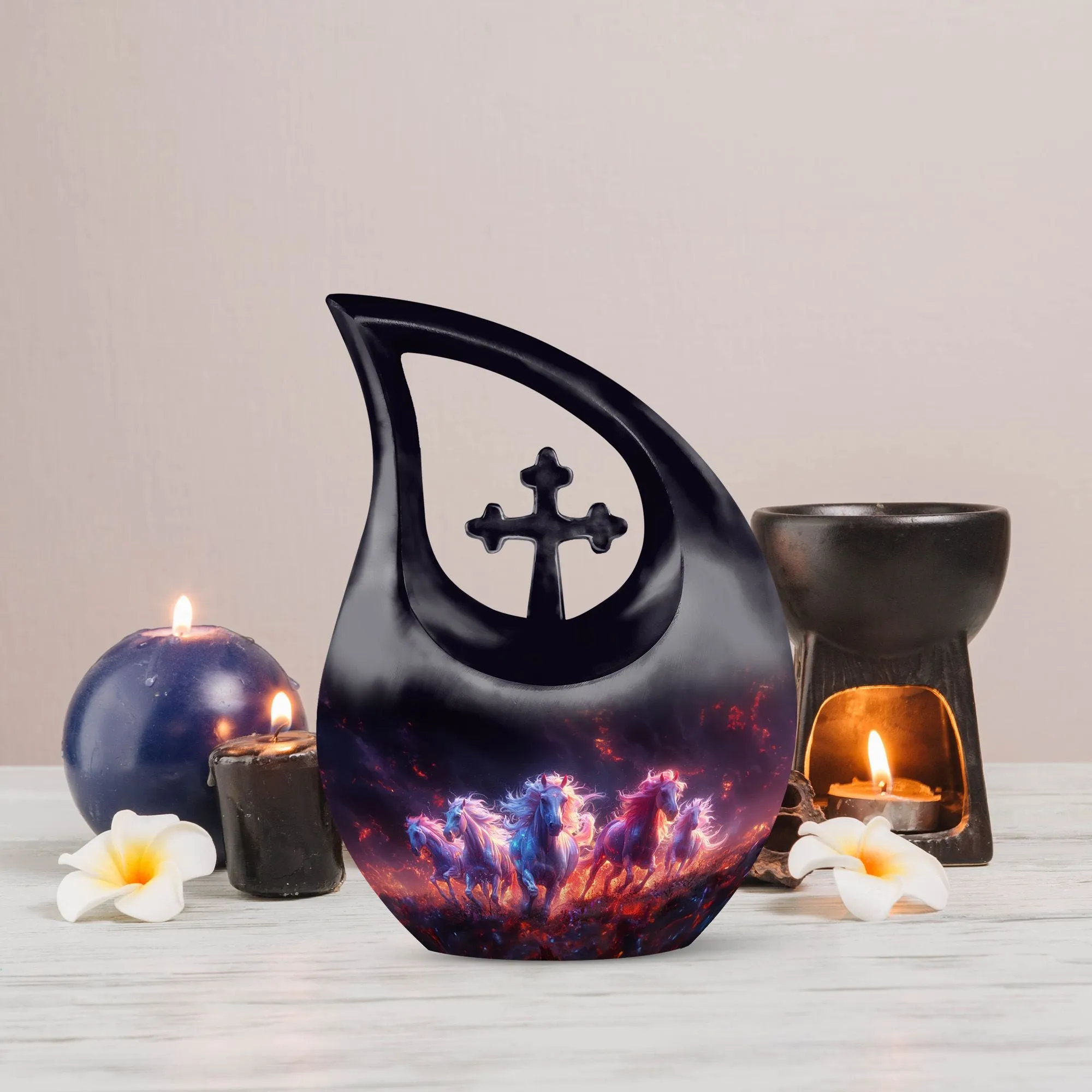 Inferno Equine Spirits Memorial Urn - Cremation Urn For Ashes