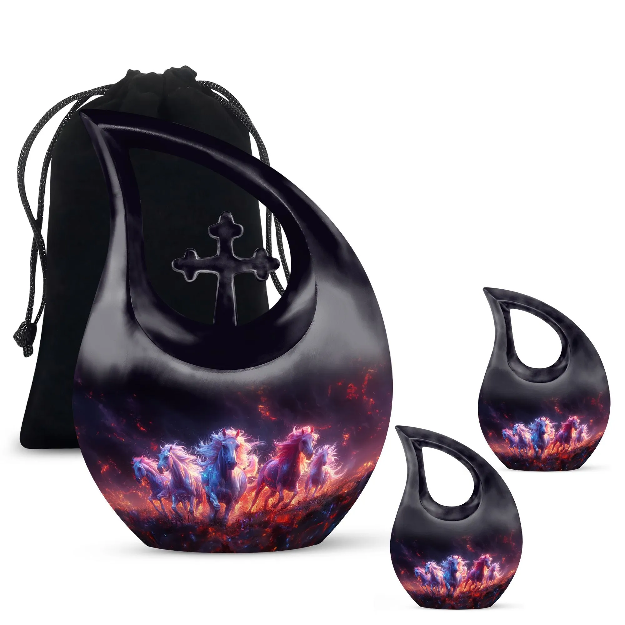 Inferno Equine Spirits Memorial Urn - Cremation Urn For Ashes