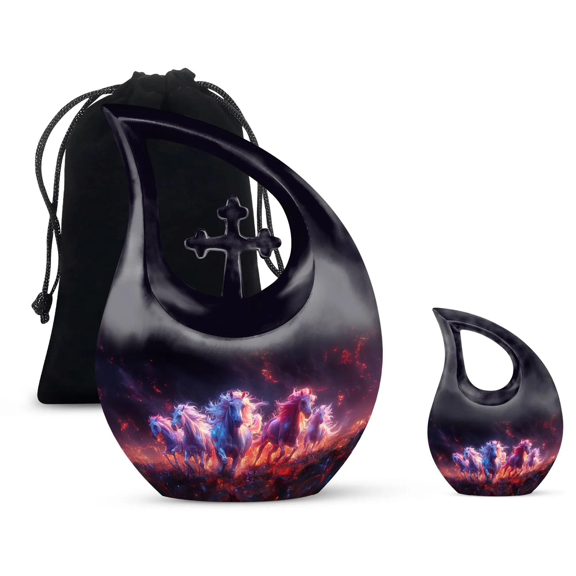 Inferno Equine Spirits Memorial Urn - Cremation Urn For Ashes
