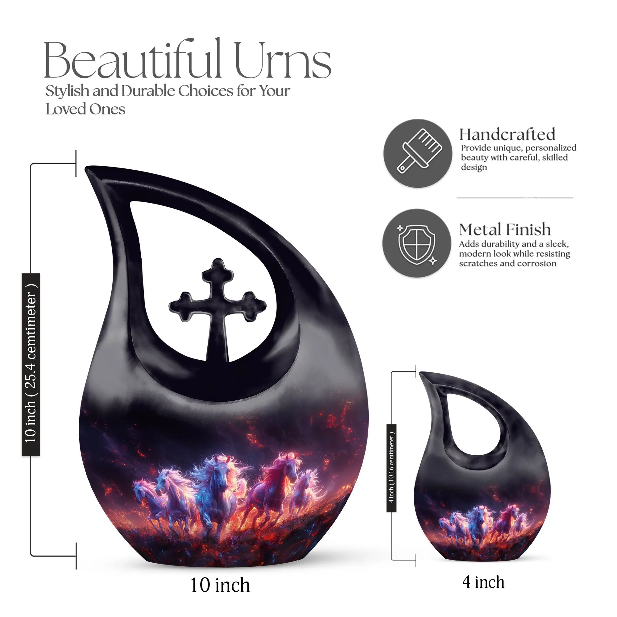 Inferno Equine Spirits Memorial Urn - Cremation Urn For Ashes