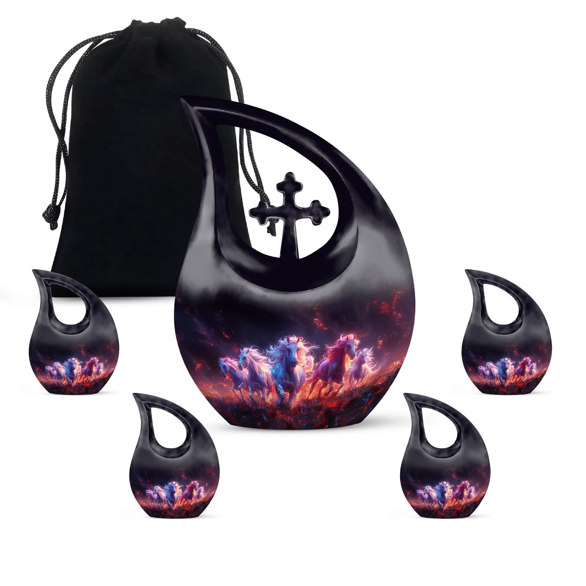 Inferno Equine Spirits Memorial Urn - Cremation Urn For Ashes