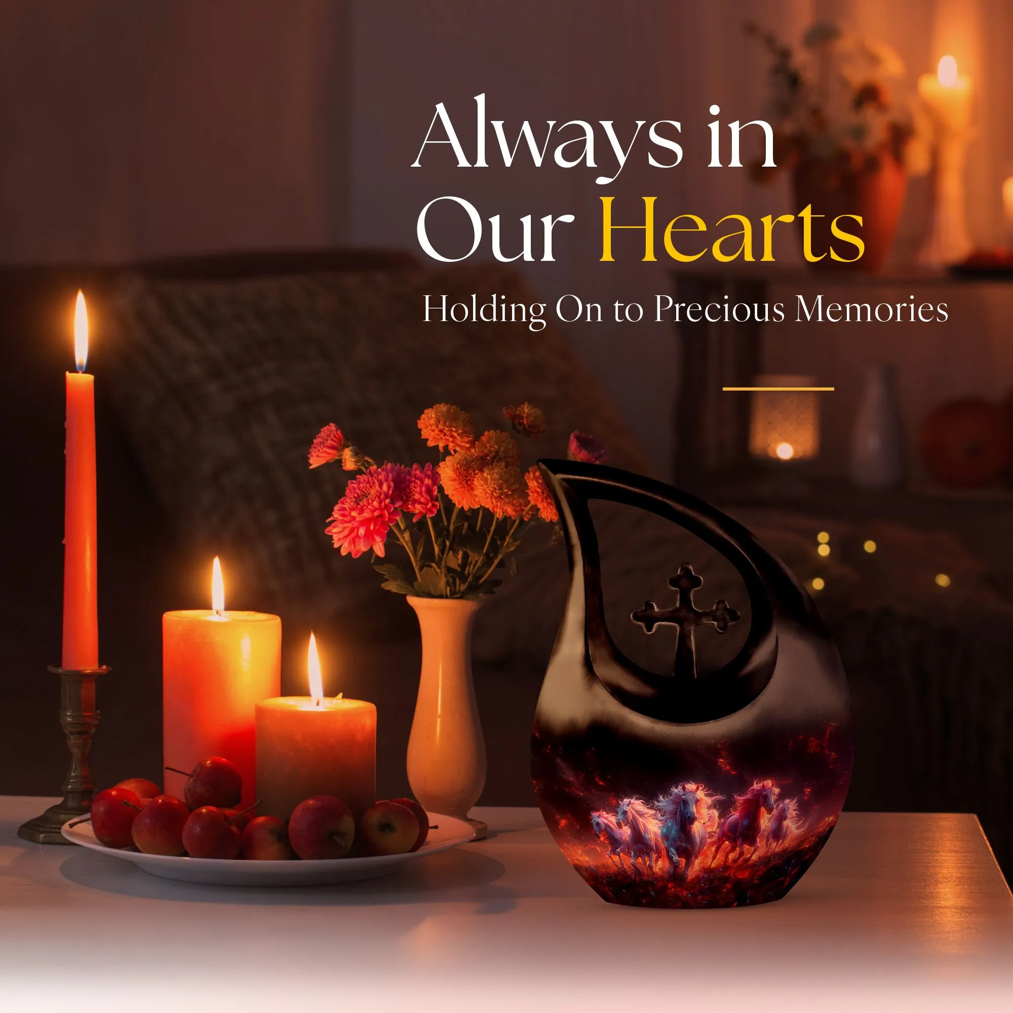 Inferno Equine Spirits Memorial Urn - Cremation Urn For Ashes