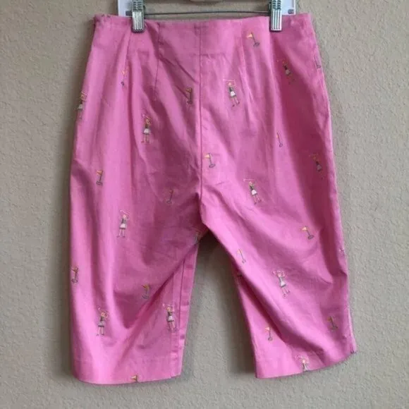 Island Republic Capri Pink Golf Print Long Shorts