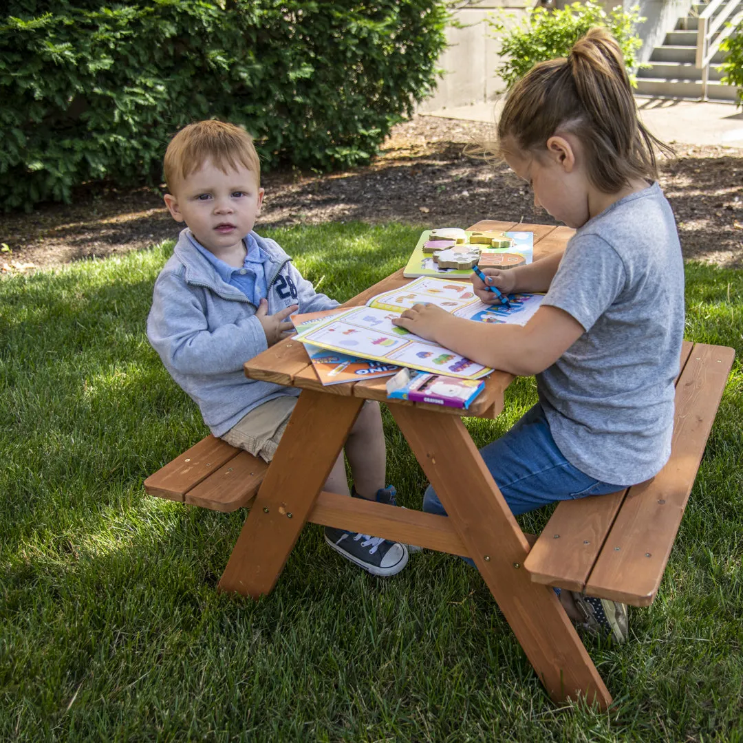 Kaan Wood Kids Rectangular Picnic Table Arlmont & Co.