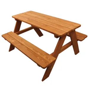 Kaan Wood Kids Rectangular Picnic Table Arlmont & Co.