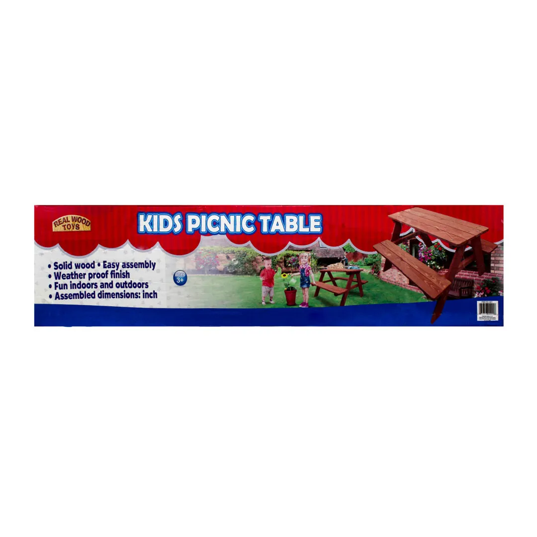 Kaan Wood Kids Rectangular Picnic Table Arlmont & Co.