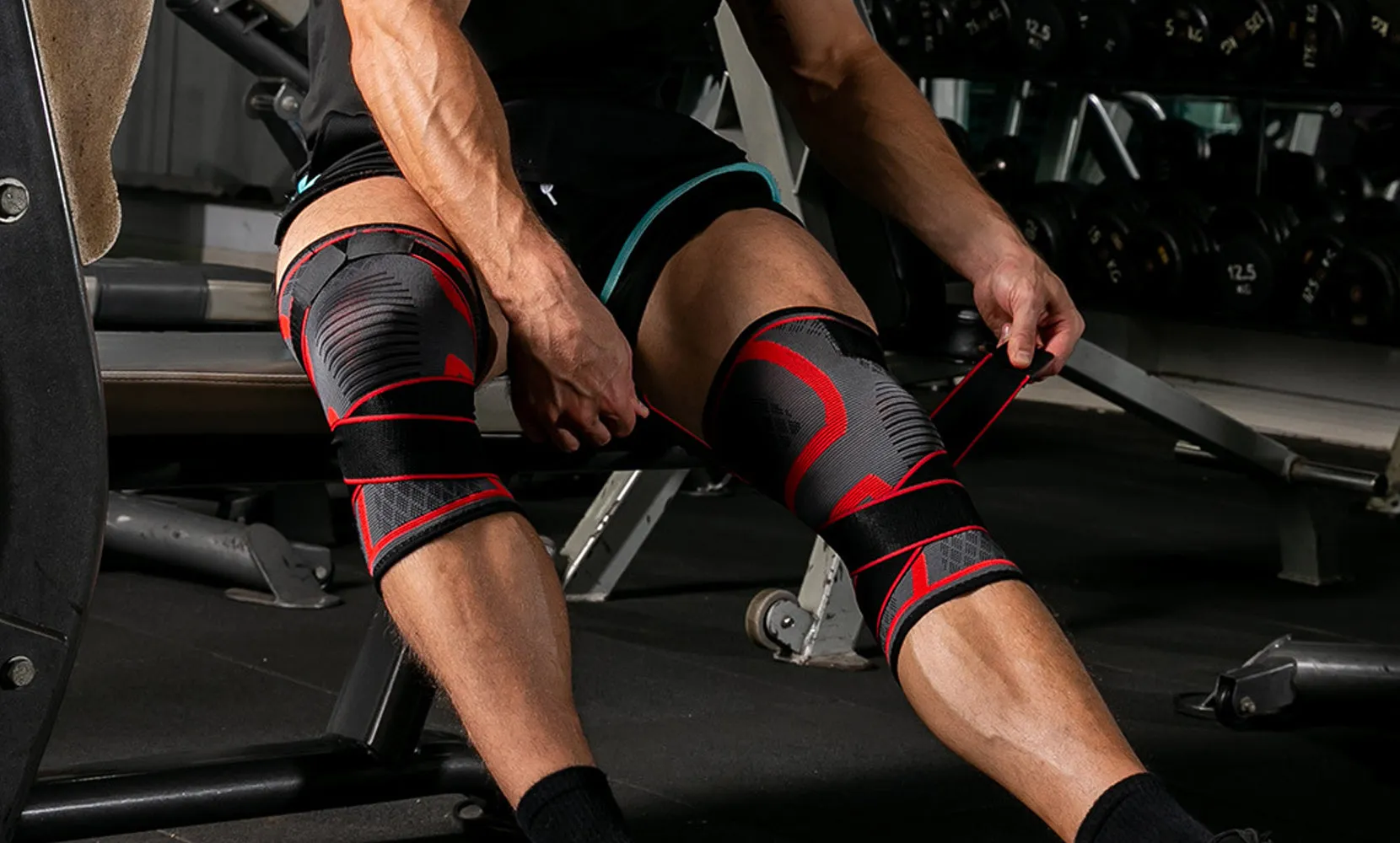 Knee Compression Stabilizing Sleeve with Adjustable Straps