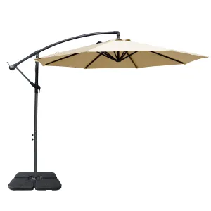 Kozyard 10' Large Outdoor Patio Umbrella with Base (Square 40"x40"), Offset Cantilever Hanging Market Style, Ideal for Balcony, Patio Table, Garden Terrace