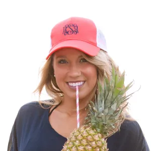 Ladies Mesh Back Trucker Hat - Coral