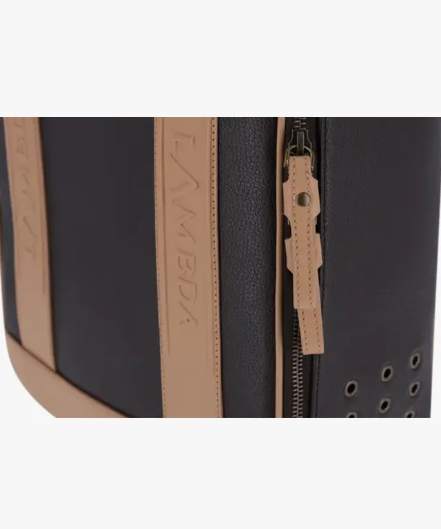 Lambda Sapri Brown & Beige Shoe Bag