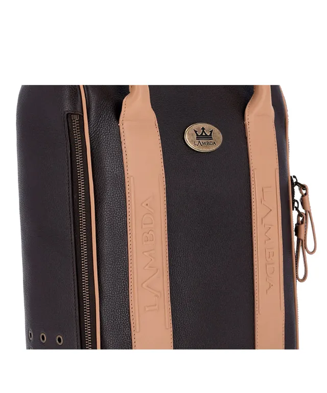 Lambda Sapri Brown & Beige Shoe Bag