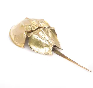 Large 14K Yellow Gold Articulated Horseshoe Crab Pendant Brooch