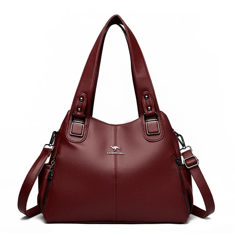Large Capacity Soft Leather Shoulder Bag