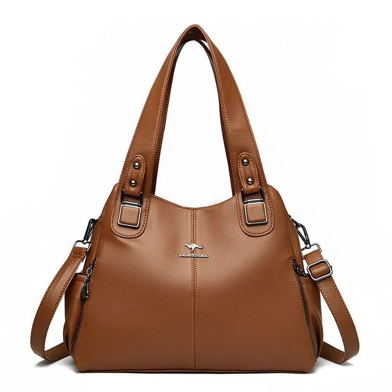 Large Capacity Soft Leather Shoulder Bag
