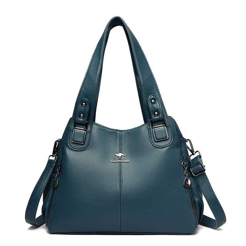 Large Capacity Soft Leather Shoulder Bag
