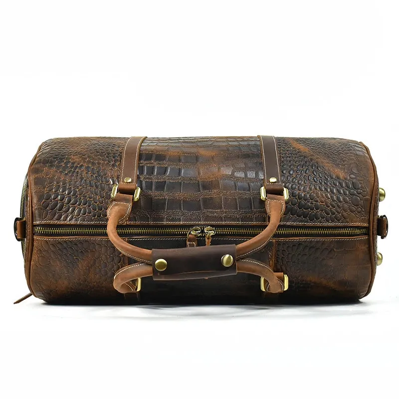 Large Leather Capacity Trolley Bag Hand Luggage Bag