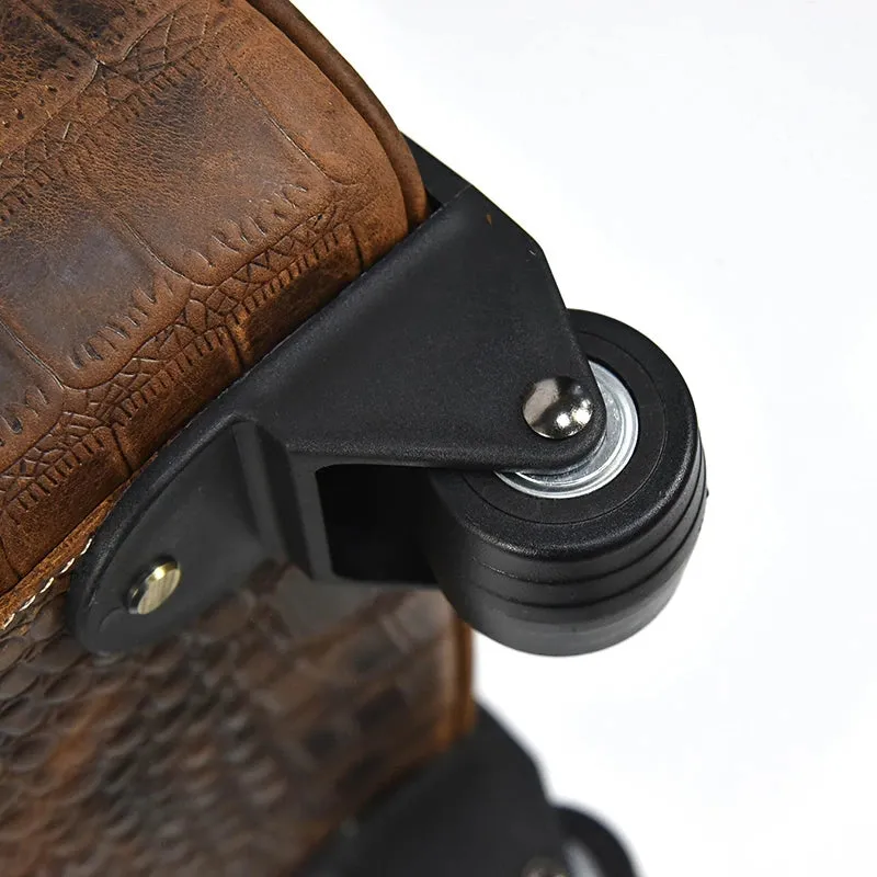 Large Leather Capacity Trolley Bag Hand Luggage Bag