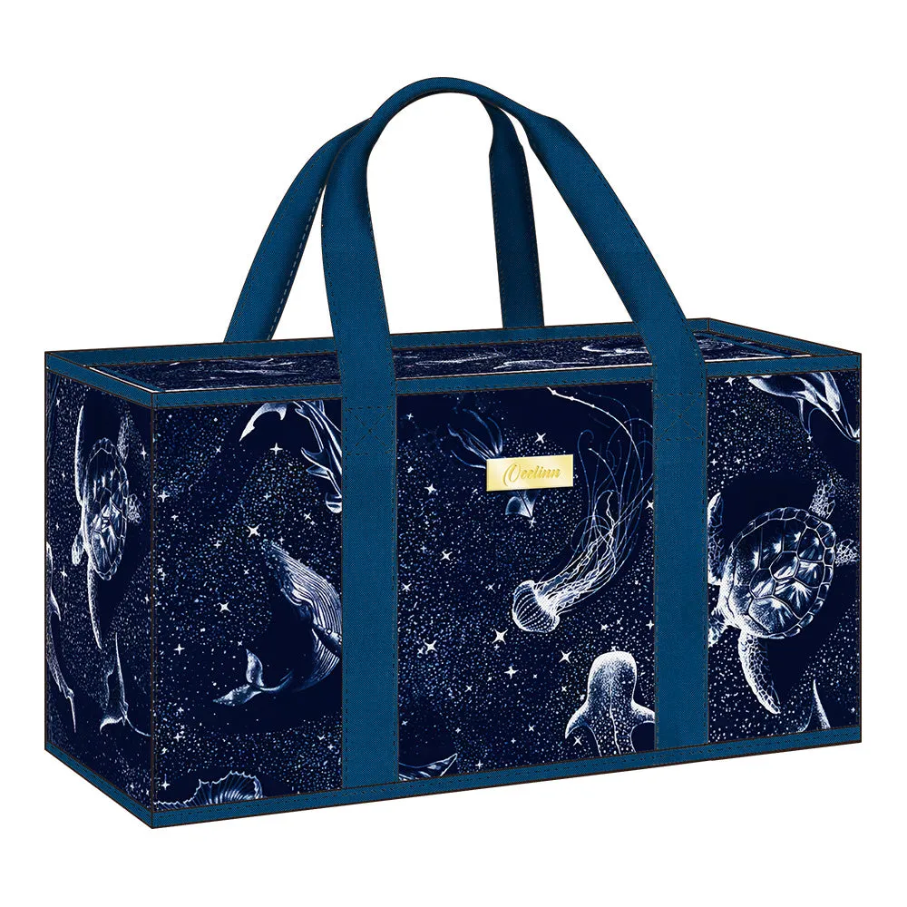 Large Utility Tote Features The Design Of The Starry Sky Aquarium