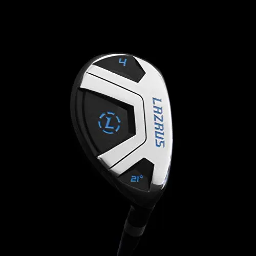 LAZRUS GOLF Premium Hybrid Golf Clubs for Men - 2,3,4,5 & 6 Right Hand, Graphite Shafts, Regular Flex (Silver, 2 (15 Degree))