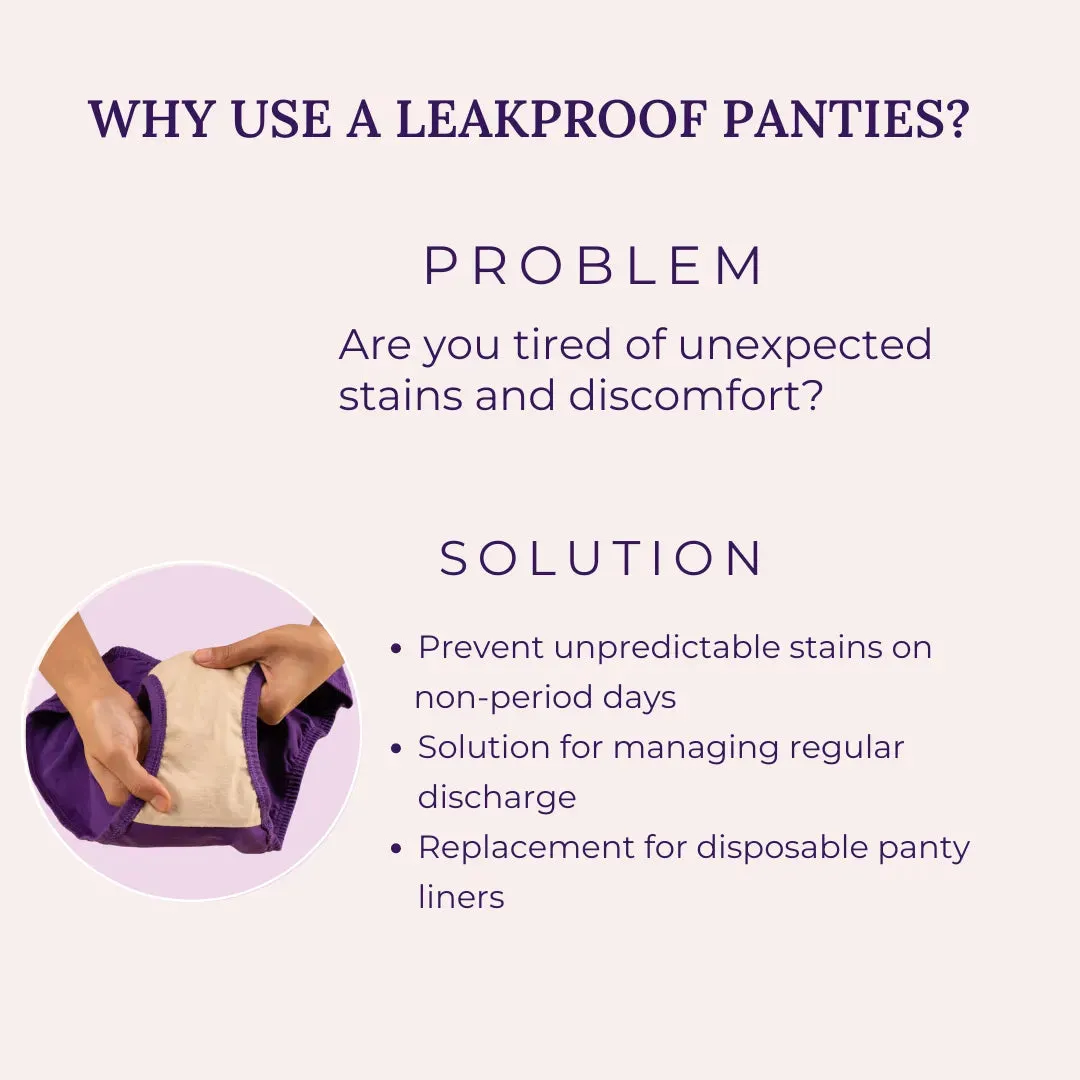 LeakProof Daily Wear Panties | Brief Fit | Perfect For Unpredictable Periods | 3 Pack