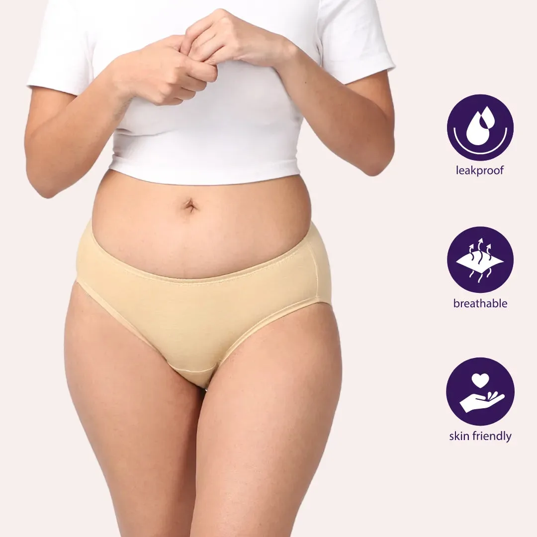 LeakProof Daily Wear Panties | Brief Fit | Perfect For Unpredictable Periods | 5 Pack