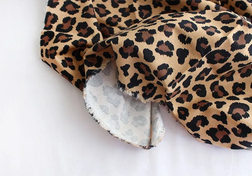 Leopard Print Cotton Fabric, Animal Print Fabric - Beige, Mint or Gray - By Half Yard 105562 / 16680