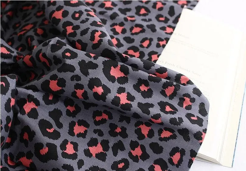 Leopard Print Cotton Fabric, Animal Print Fabric - Beige, Mint or Gray - By Half Yard 105562 / 16680